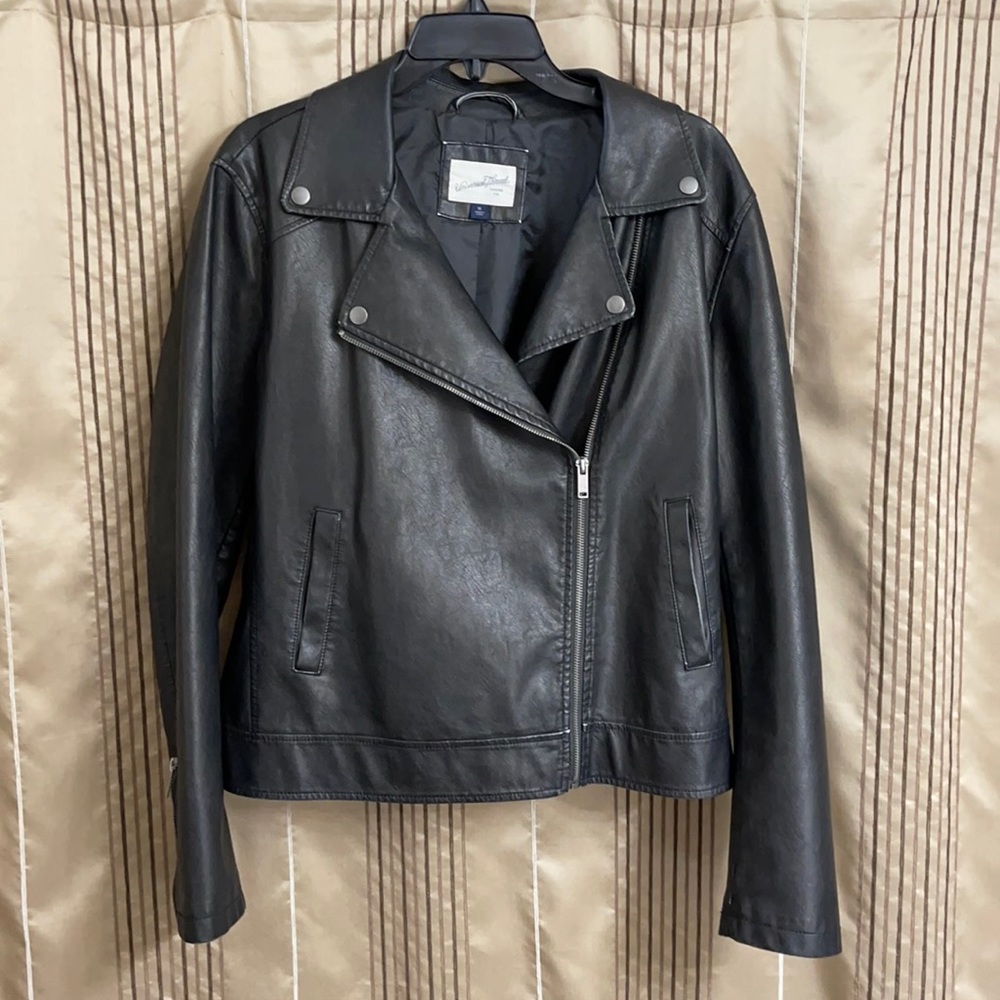 Faux Leather Black Moto Jacket